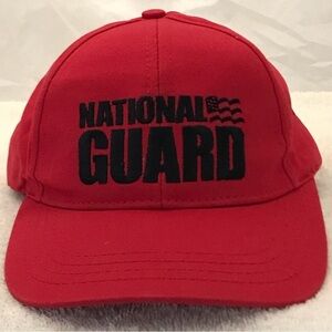 USA Crafted for National Guard Adjustable Red Ball Cap